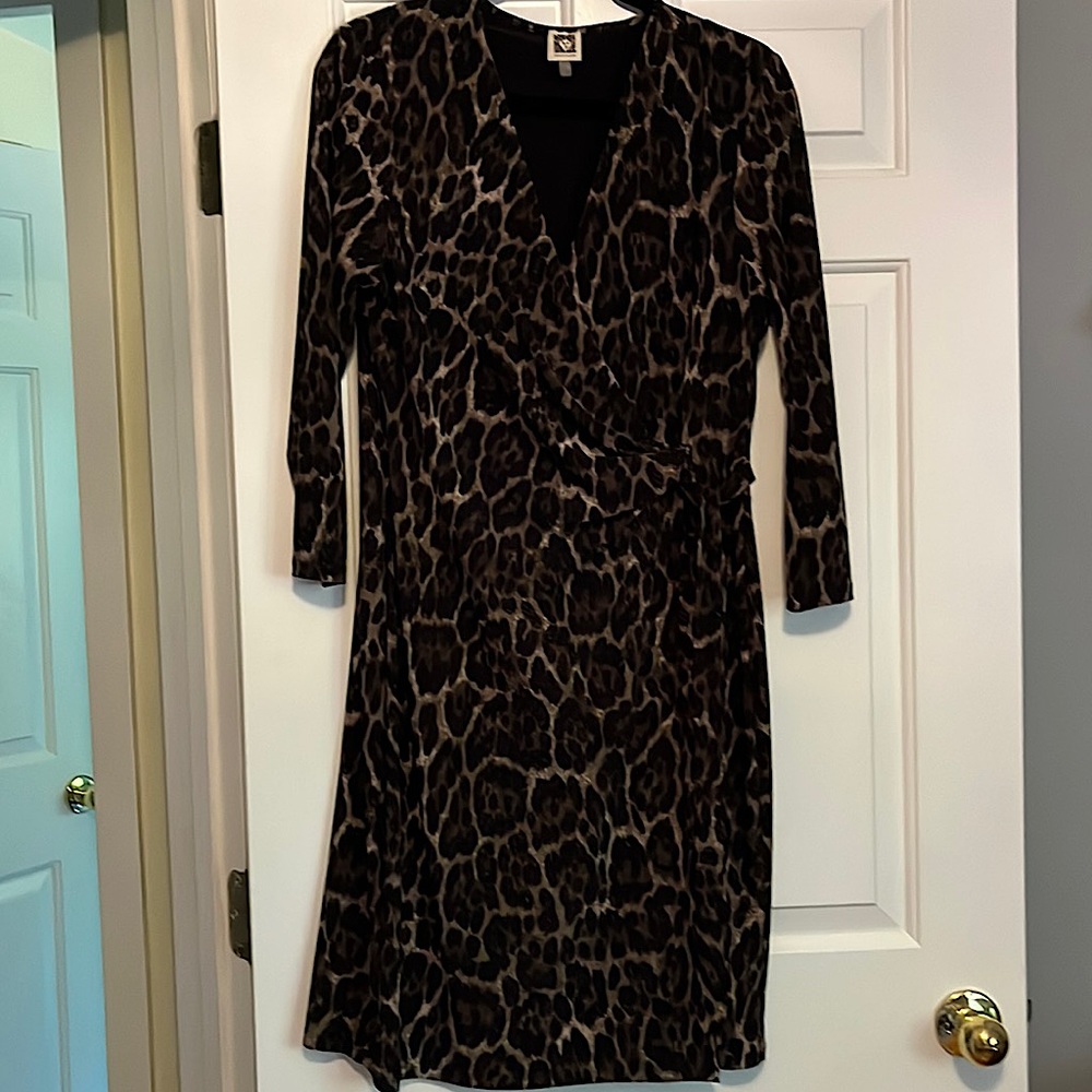 Anne Klein Leopard print wrap dress